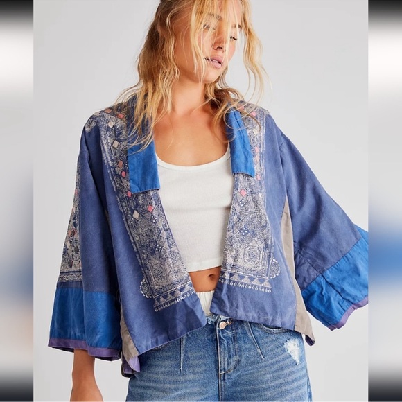 Magnolia Pearl Taj Appliqué Kimono NWT O/S - Picture 4 of 9